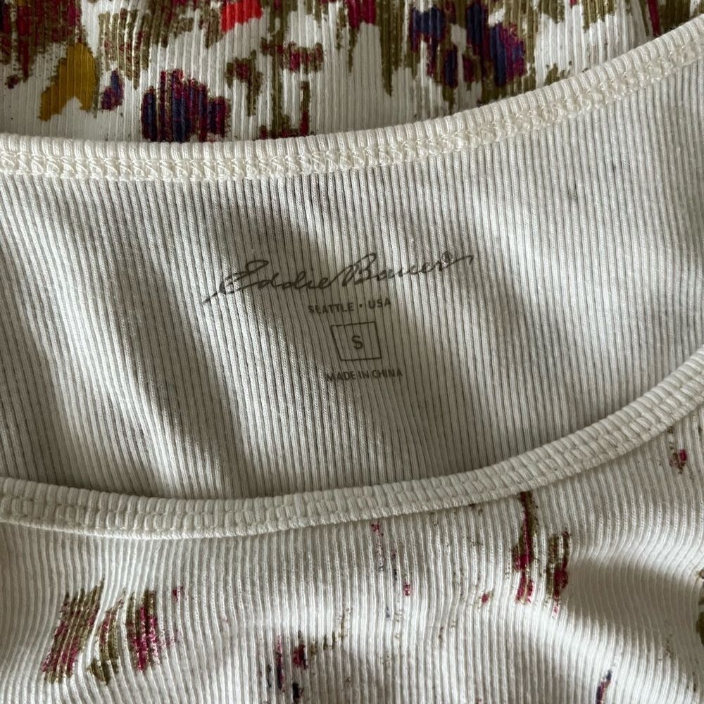 Eddie Bauer paint splatter ribbed cotton tank top size S - Picture 6 of 6